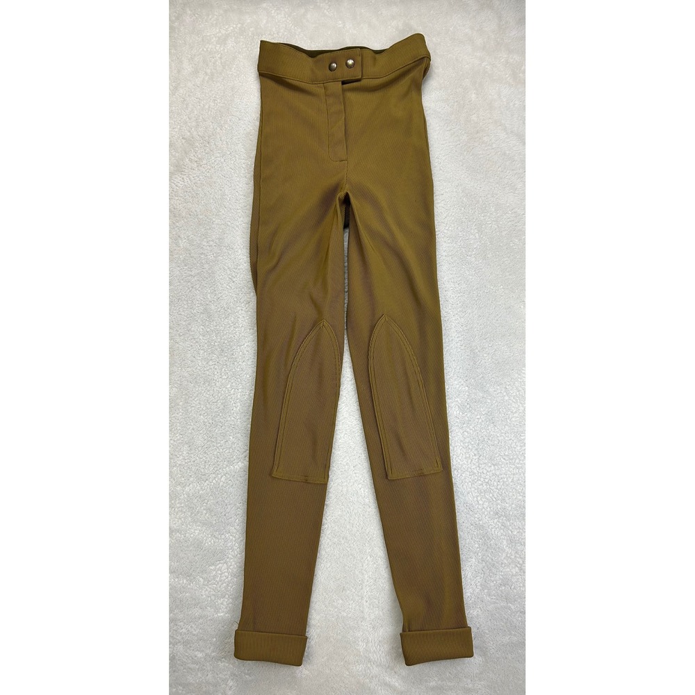 American Apparel Riding Pant RSANP0310 Womens M Gold Ribbed Equestrian Trousers